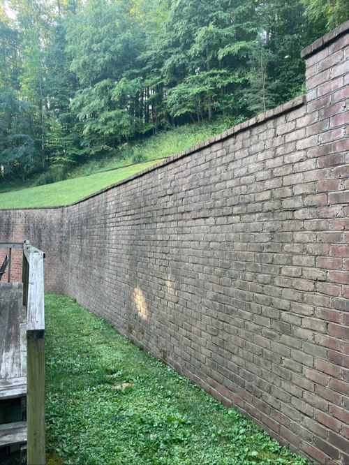 before brick wall cleaning image