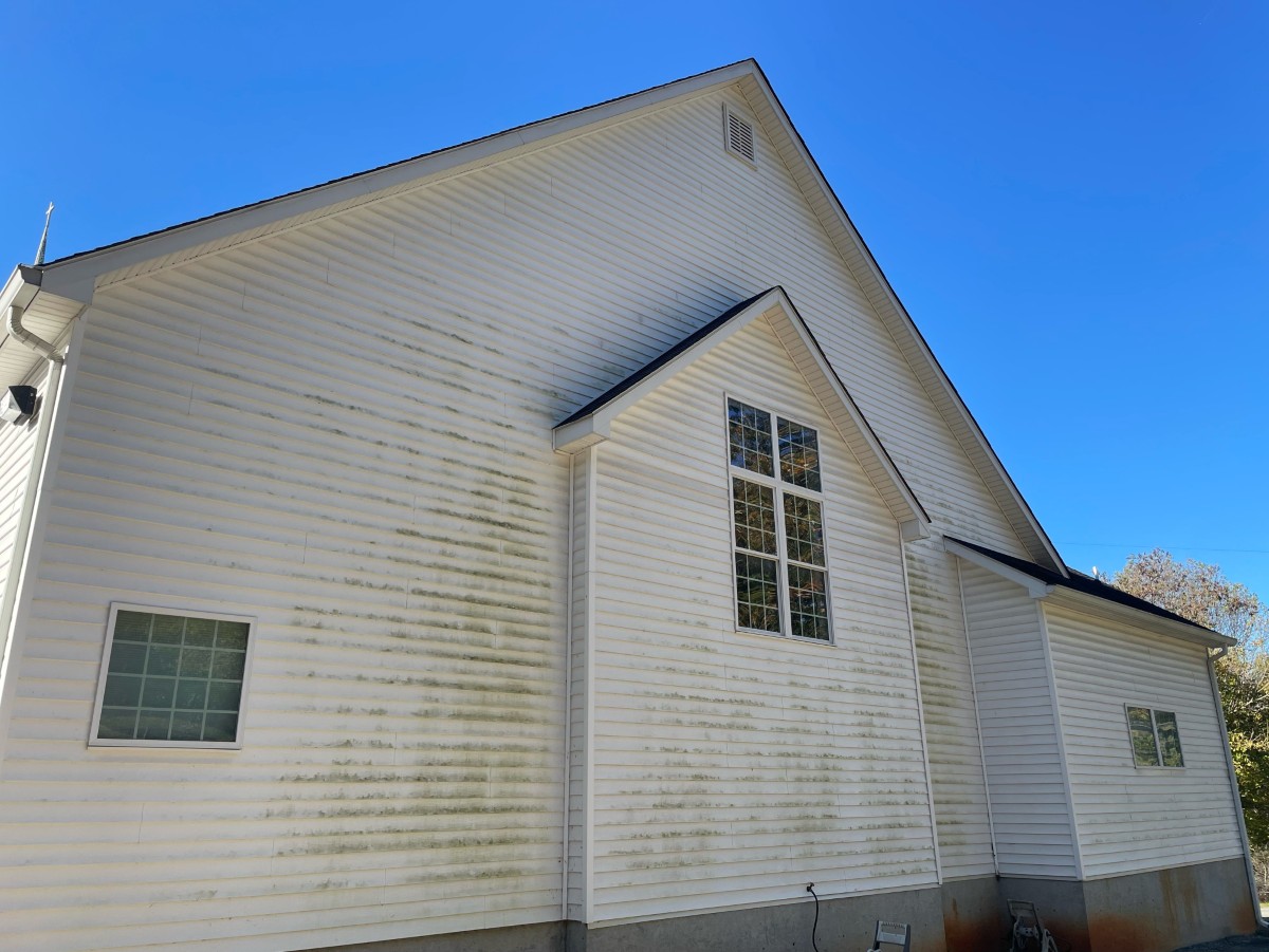 Before exterior house cleaning image